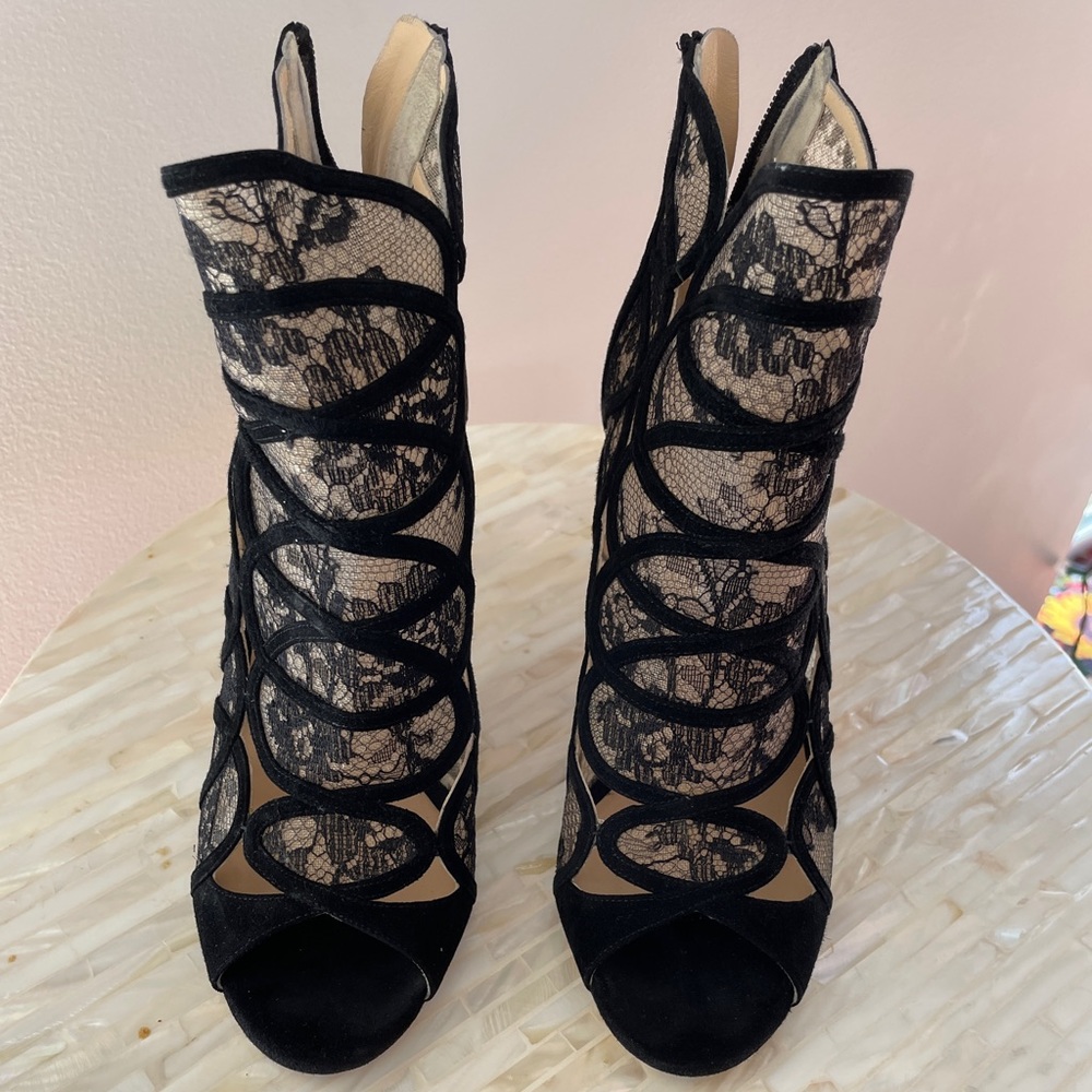 Jimmy Choo black lace detail bootie - Picture 3 of 6